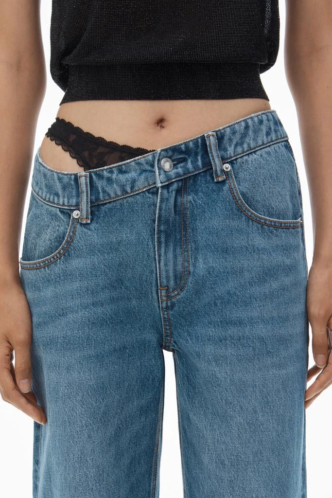 Alexander Wang Pre-Styled Denim Jeans with Asymmetrical Lace Waistband 4