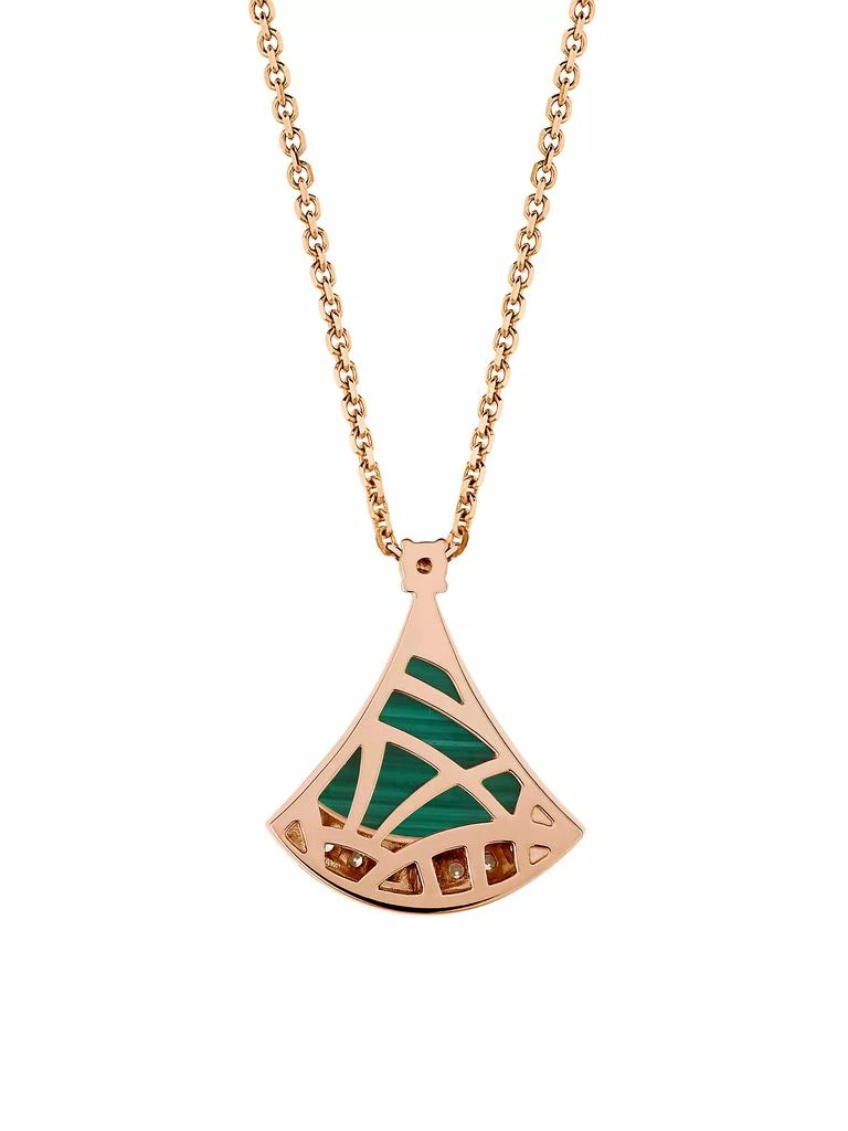 BVLGARI Divas' Dream 18K Rose Gold, Malachite & 0.13 TCW Diamond Pendant Necklace 4