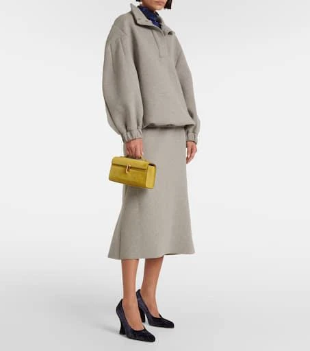 SAVETTE Symmetry Pochette suede tote bag 5