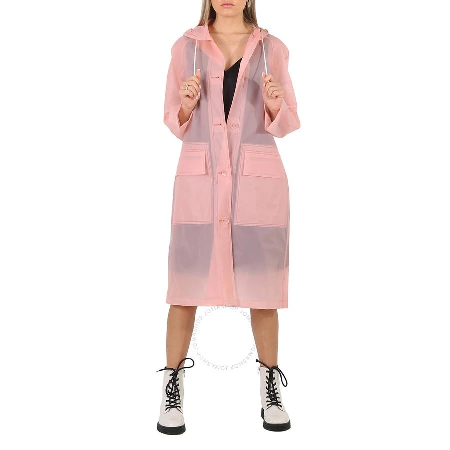 Burberry Ladies Rose Pink Transparent Trench Coat 1