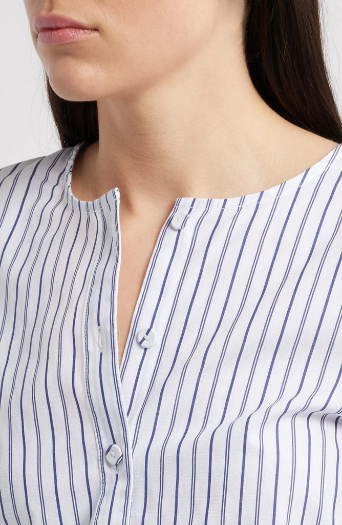 Madewell Puff-Sleeve Button-Up Top in Stripe 4