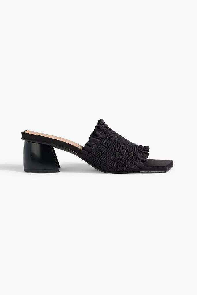 Ganni Shirred satin mules