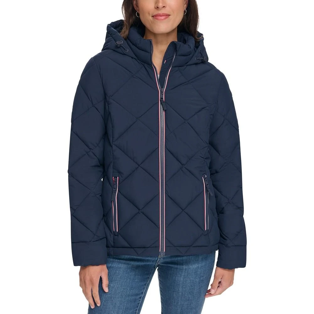 Tommy Hilfiger Women's Diamond Quilted Hooded Packable Puffer Coat, Created for Macy's 1