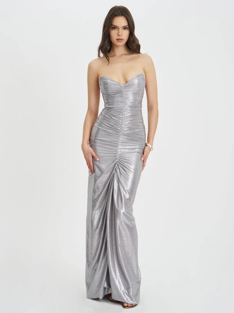 Miss Circle Sable Ruched Silver Glitter Mermaid Gown - Dresses & Skirts - BeyondStyle Miss Circle Sable Ruched Silver Glitter Mermaid Gown - Dresses & Skirts - BeyondStyle
