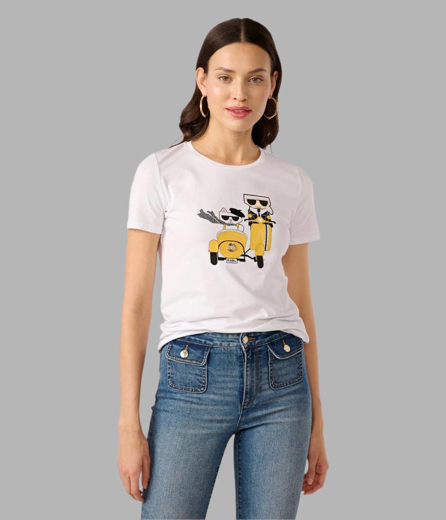 Karl Lagerfeld Paris KARL AND CHOUPETTE MOPED TEE