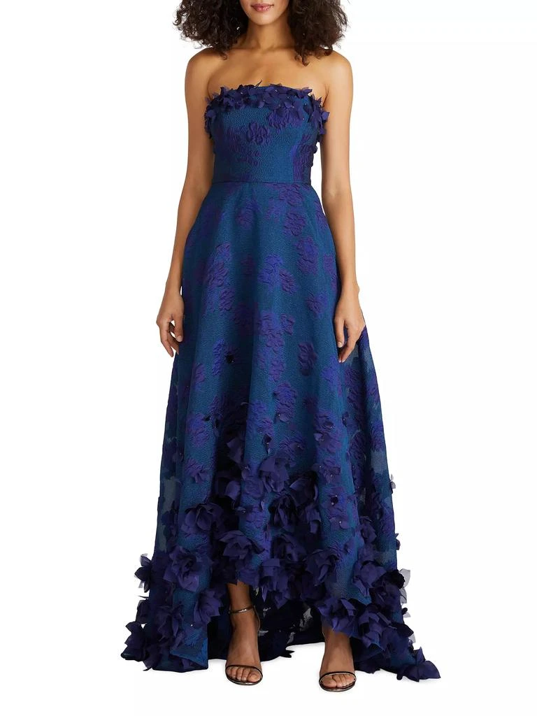 Theia Charlie Strapless High-Low Petal Gown 4