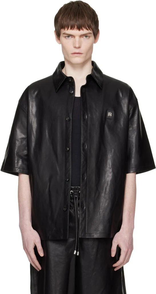 AMIRI Black MA Oversized Leather Shirt
