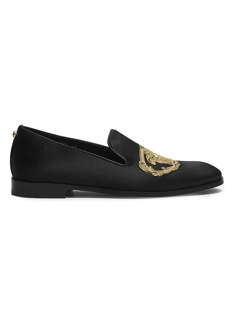 Versace Jellyfish Embroidered Satin Slippers 1