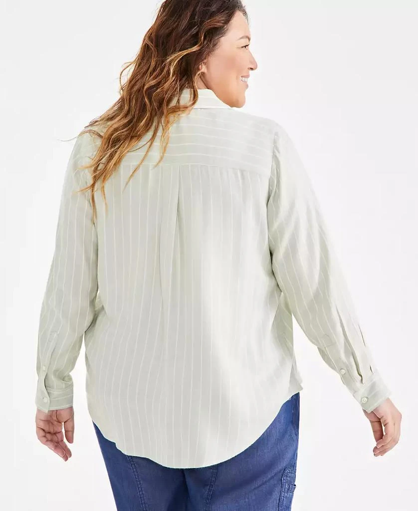 Style & Co Plus Size Striped Button-Front Shirt, Exclusively at Macy's 4