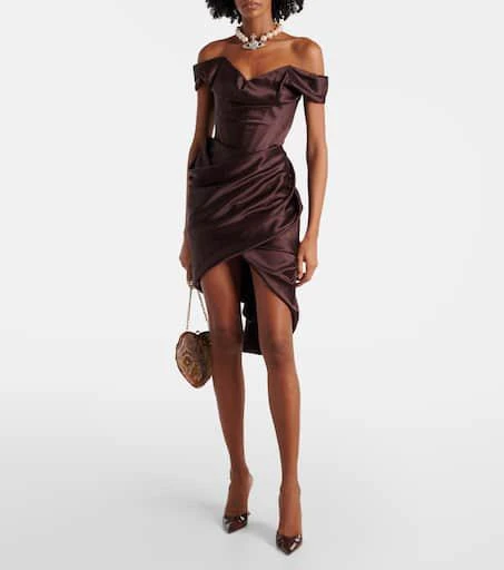 Vivienne Westwood Nova Cora asymmetric satin minidress 2