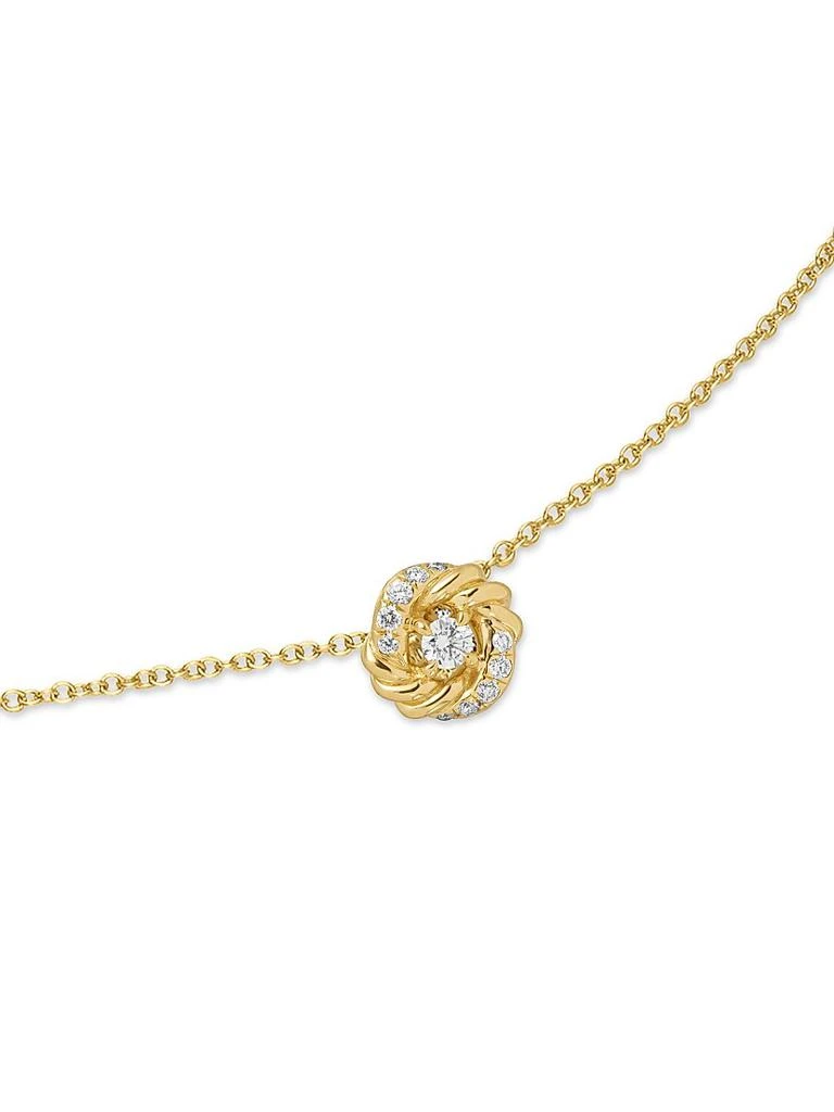 David Yurman Petite Infinity Pendant Necklace in 18K Yellow Gold with Diamonds, 8mm 6