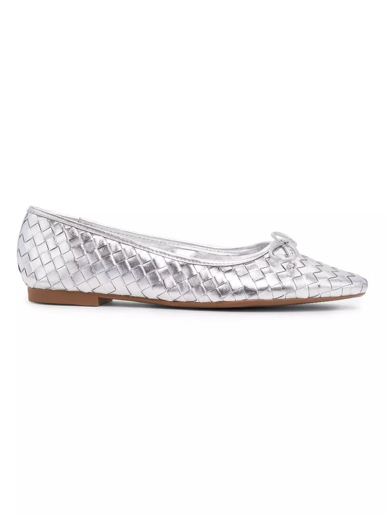 Schutz Arissa Metallic Woven Leather Flats 1