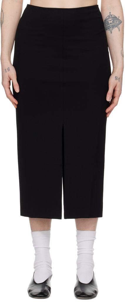 Filippa K Black Heavy Midi Skirt