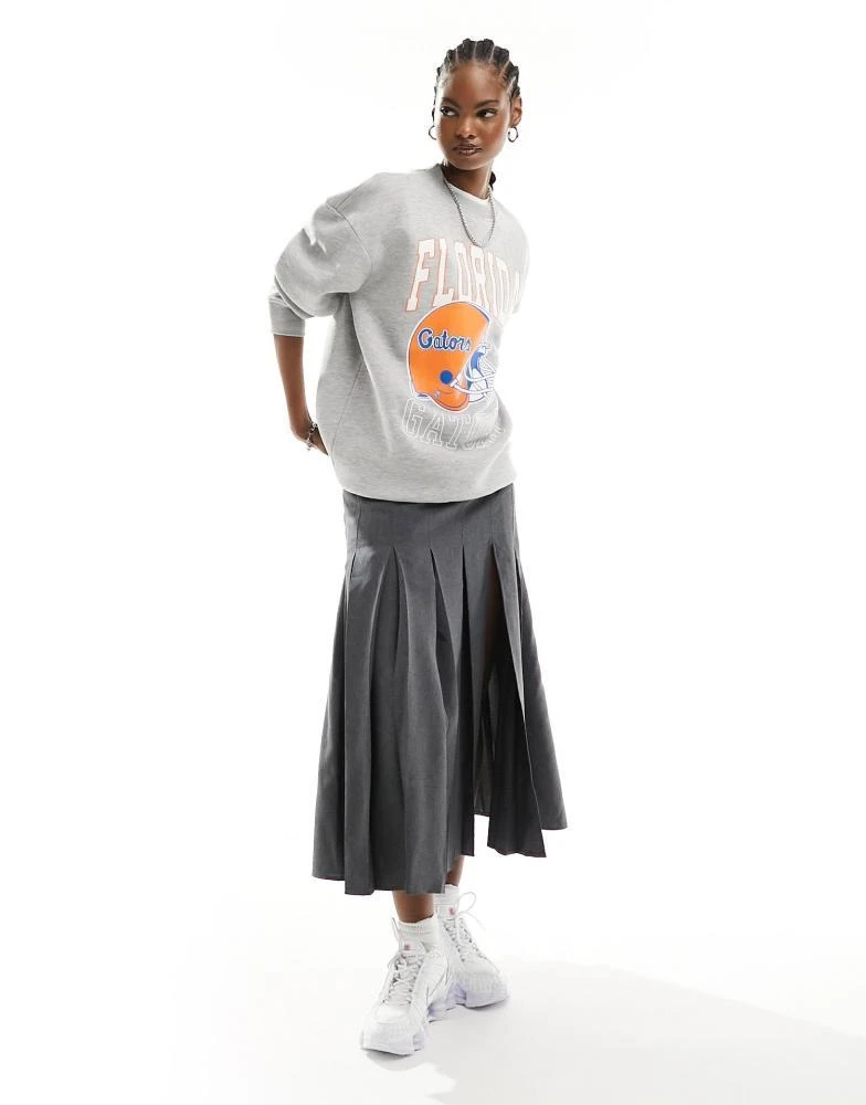 Daisy Street Daisy Street oversized sweatshirt with vintage Florida graphic in grey marl 3