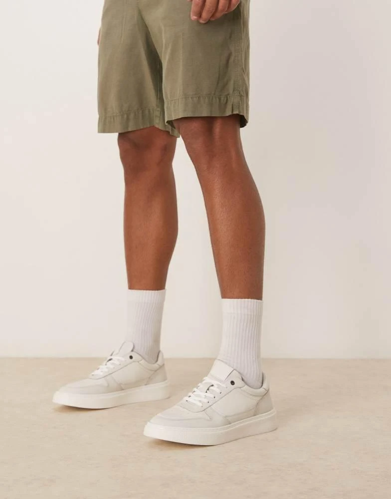 ASOS ASOS DESIGN white trainers in leather 1