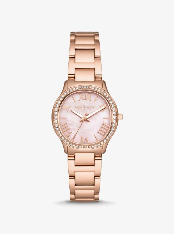 Michael Kors Mini Sage Pavé Rose Gold-Tone Watch 1