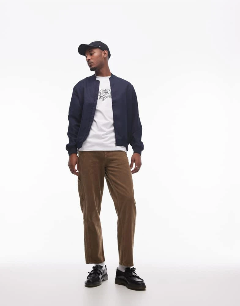 Topman Topman lightweight bomber jacket in navy 3