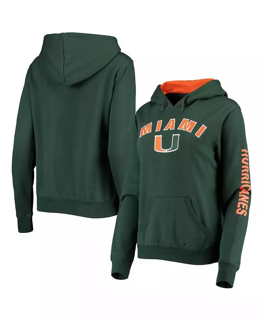 Colosseum Women's Green Miami Hurricanes Loud and Proud Pullover Hoodie