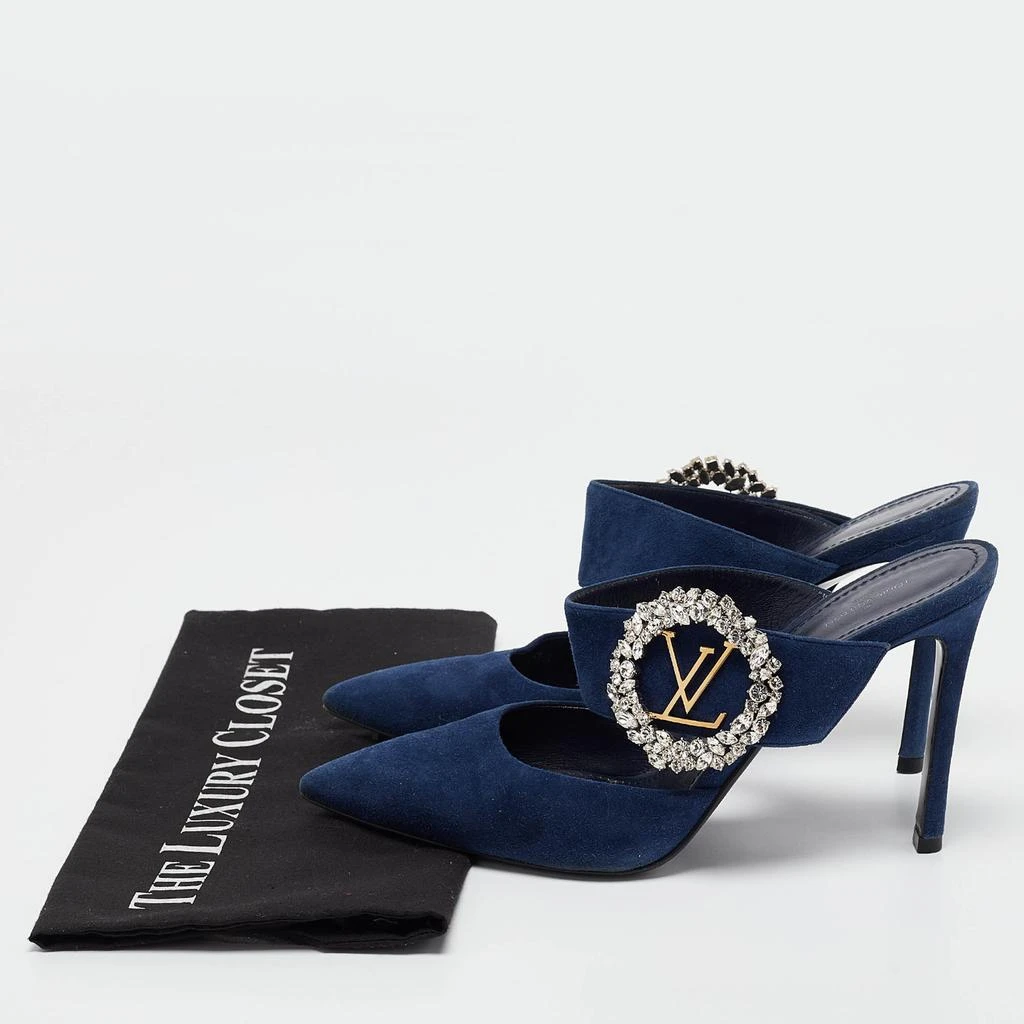 Louis Vuitton Louis Vuitton Navy Blue Suede Madeleine Mules Size 39.5 9