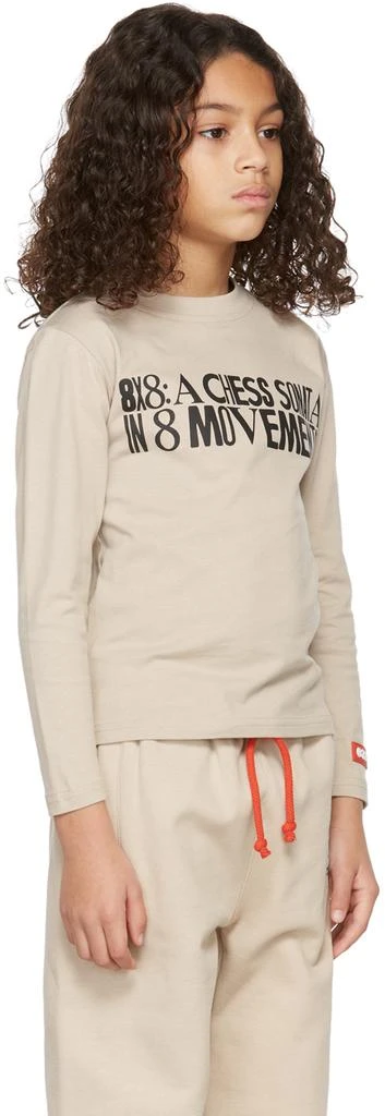 032c SSENSE Exclusive Kids Beige Chess Long Sleeve T-Shirt 3