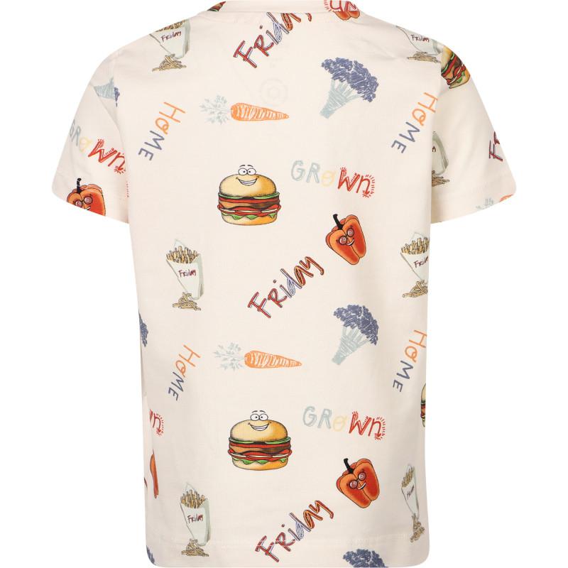 NAME IT® Home grown veggies print organic t shirt in off white