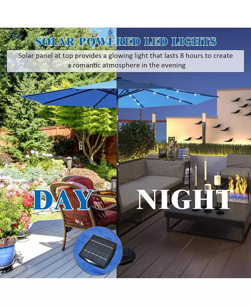 GOUUN 10 Feet Outdoor Patio Umbrella with Bright Solar LED Lights 10
