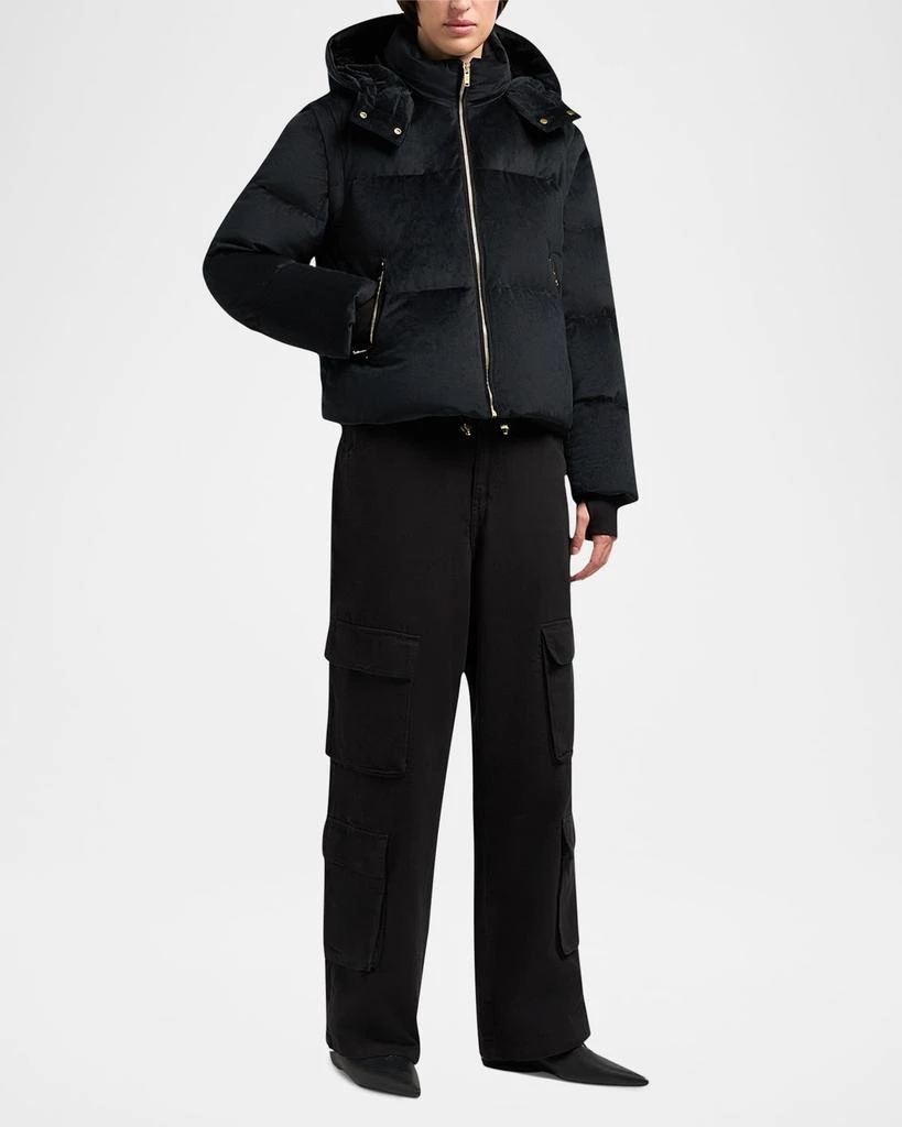 Moose Knuckles Misti Velour Puffer Jacket with Gold Hardware 2