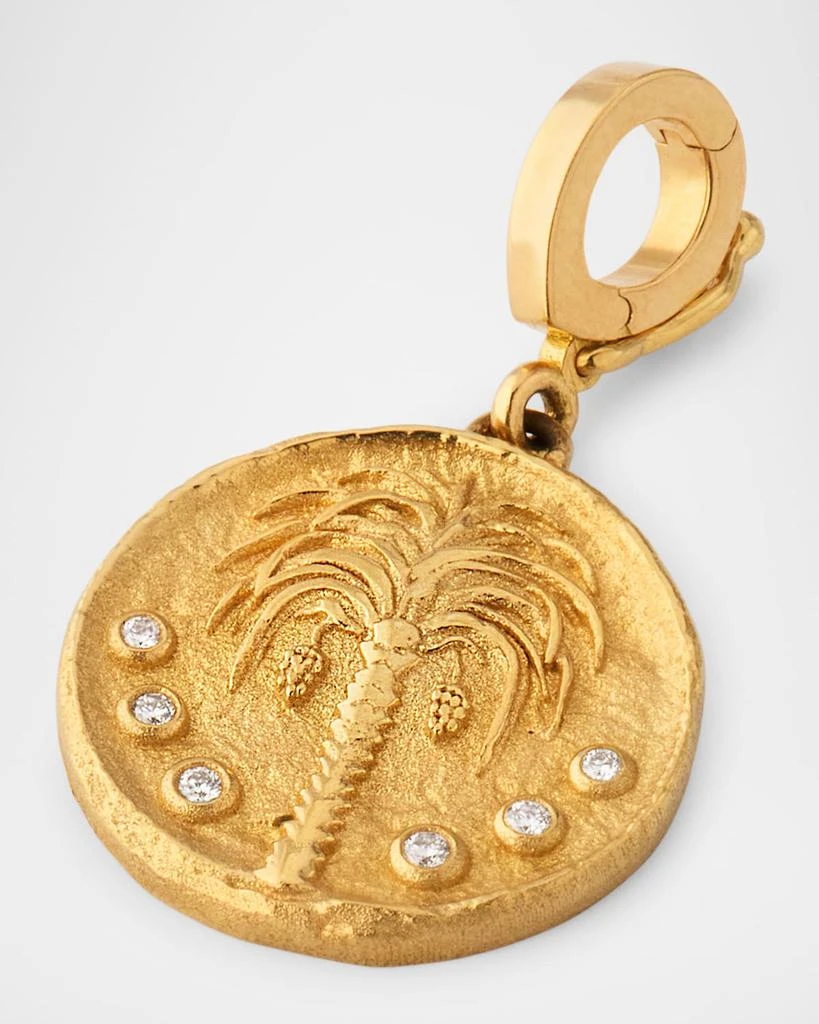 Azlee Prosperity Palm Tree Small Diamond Coin Pendant 3