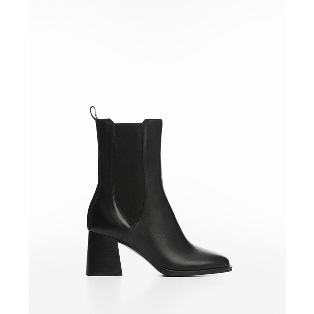 MANGO Women's Heel Leather Ankle Boots