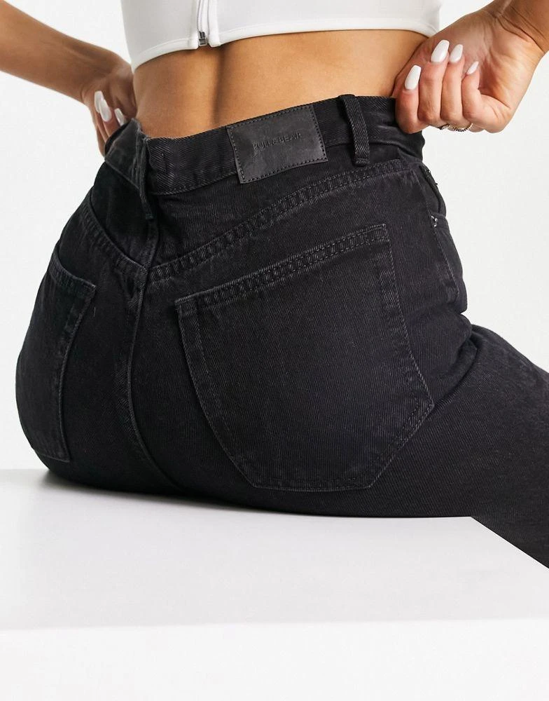 Pull&Bear Pull&Bear high waisted mom jean in black 3