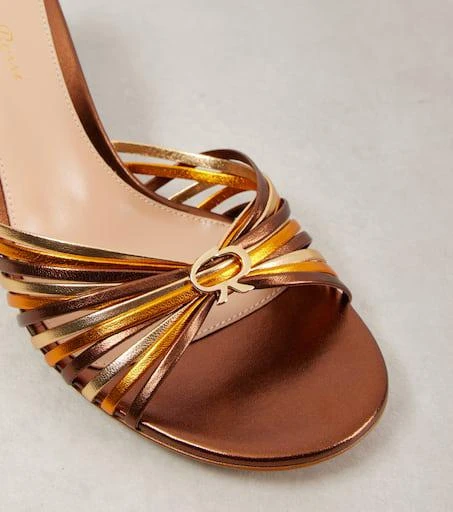 Gianvito Rossi Vyna 70 metallic leather mules 5