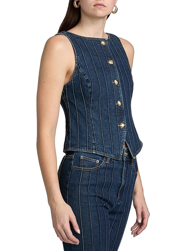 Cinq à Sept Camen Denim Pintuck Button-Down Vest 4