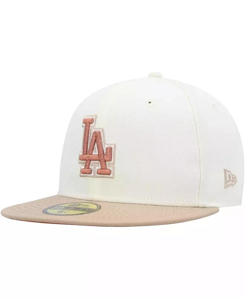 New Era Men's Cream Los Angeles Dodgers Chrome Camel Rust Undervisor 59FIFTY Fitted Hat 1