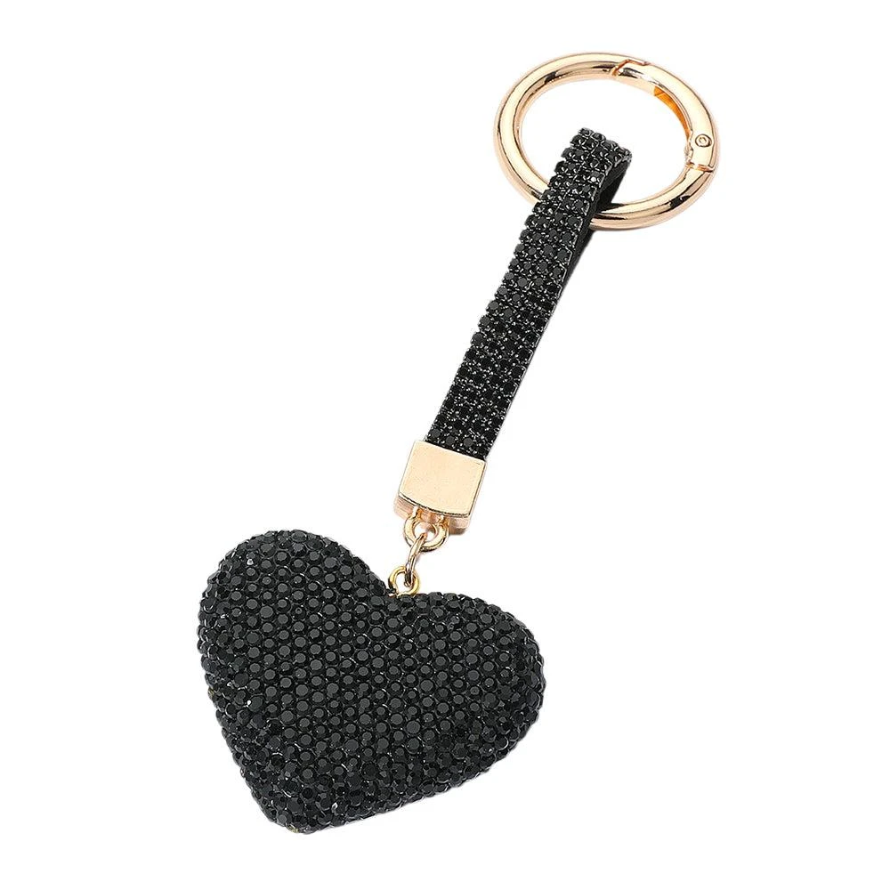 FASHNZFAB Bling Studded Heart Keychain / Bag Charm 3
