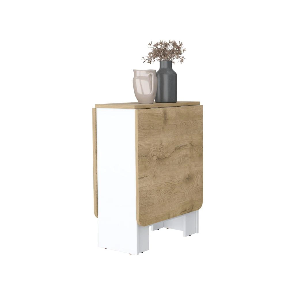 Hivvago 24" Brown And White Folding Sled Base Dining Table 4