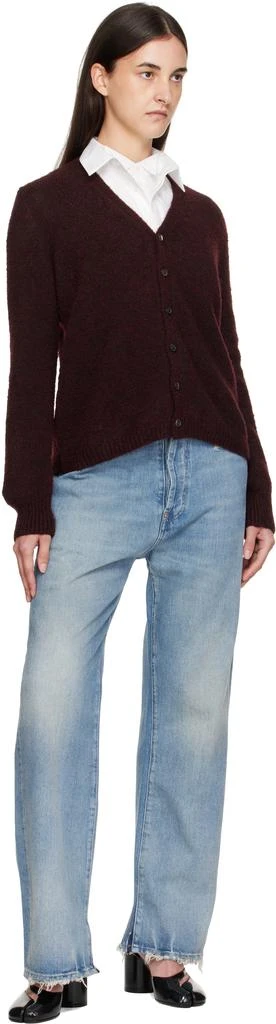 MAISON MARGIELA Burgundy Wool Cardigan 4