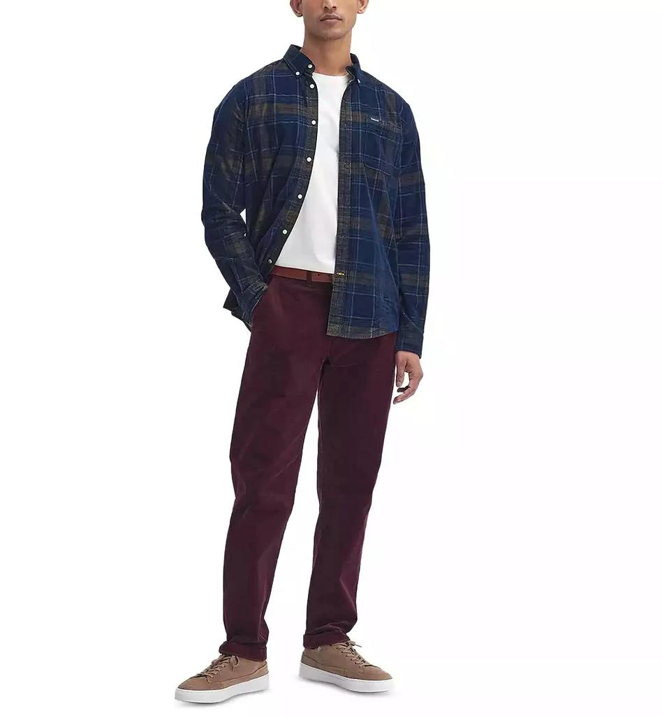 Barbour Men's Southfield Tailored-Fit Highland Check Button Down Corduroy Shirt 6