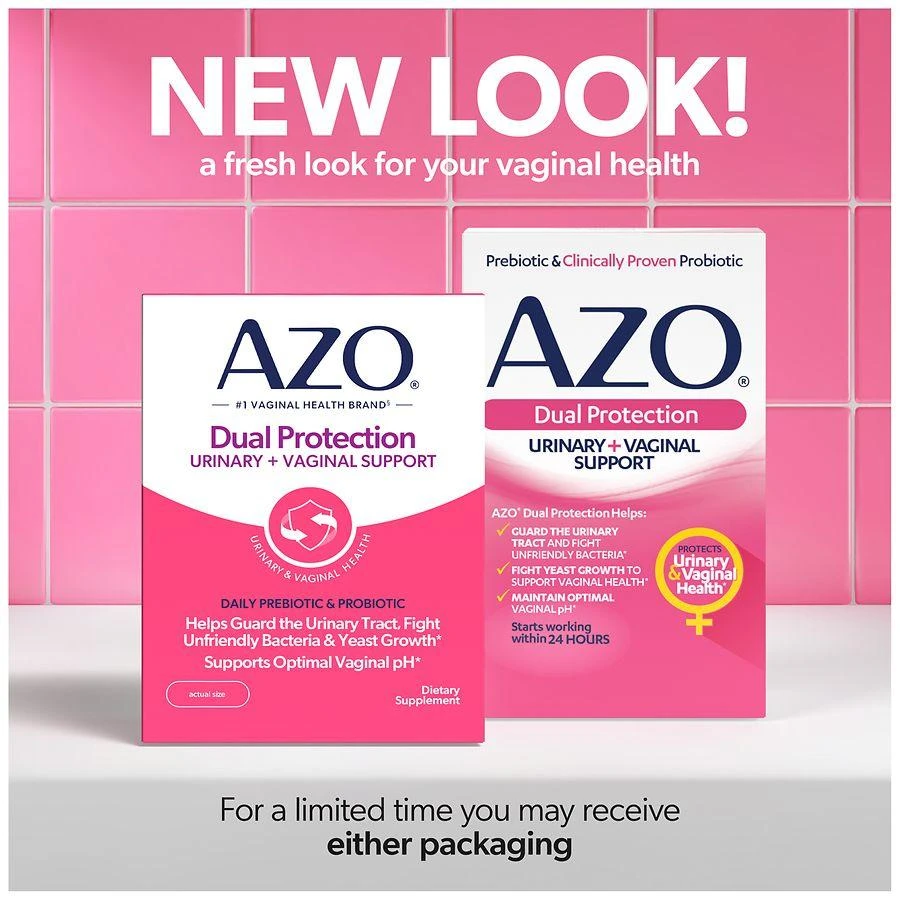 AZO Dual Protection Urinary + Vaginal Support Prebiotic Capsules 3