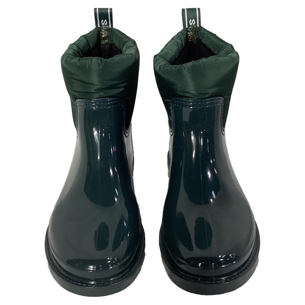 Michael Kors Blakely Logo Tape Rain Boots in Racing Green PVC and Nylon