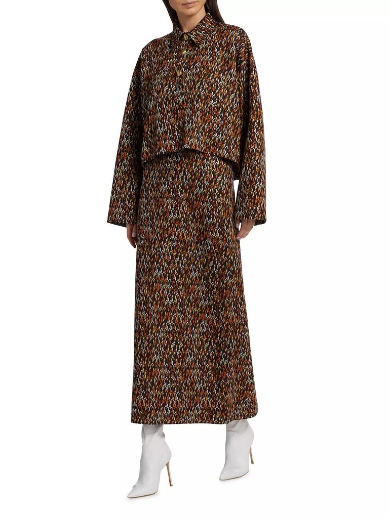 ROSETTA GETTY Jacquard Chevron Maxi Skirt 2