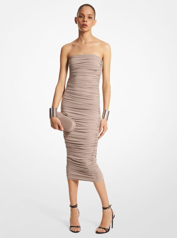 michael_kors Stretch Matte Jersey Ruched Strapless Dress