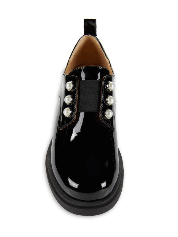 Charles David Simulated Pearl Patent Leather Loafers 5