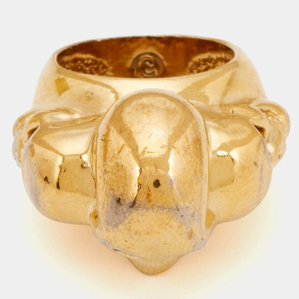 Alexander McQueen McQ by Alexander McQueen Gold Tone Multi Skull Ring Size 50 2