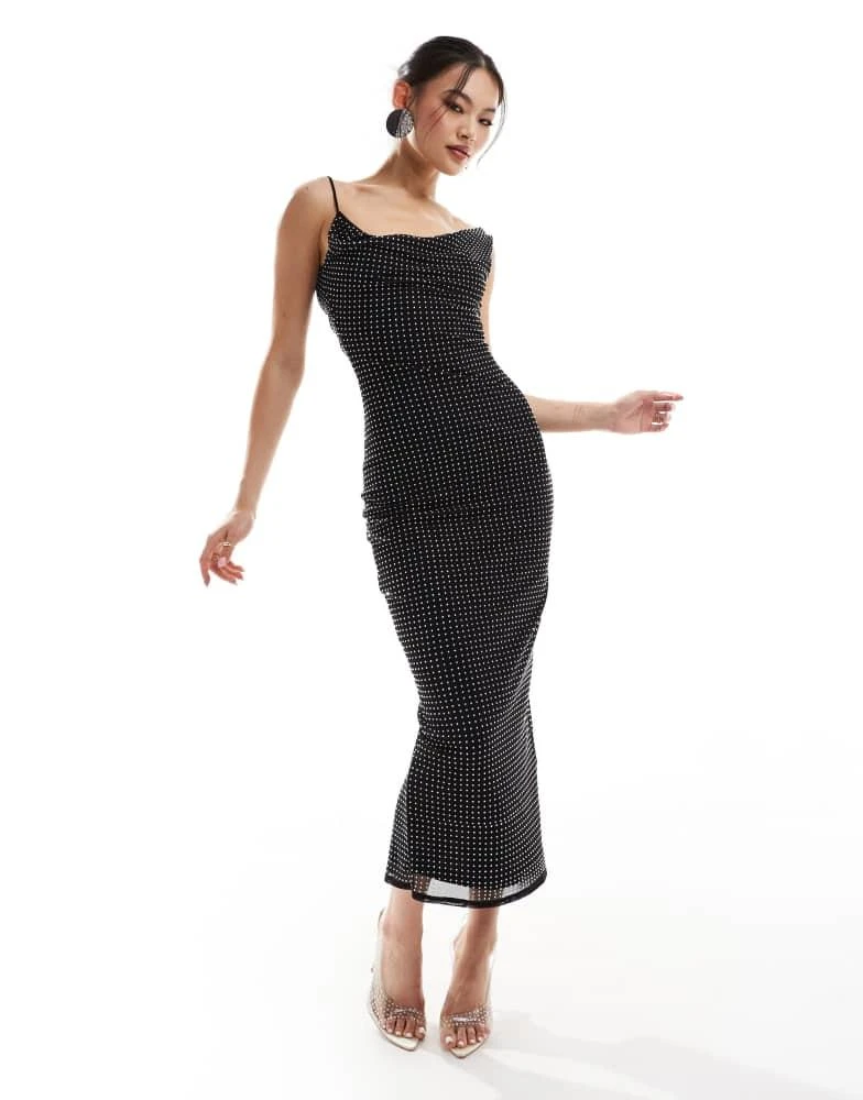 Shop ASOS DESIGN hotfix cowl neck pencil midi dress in black on Sale at BeyondStyle Get 37% Off ASOS DESIGN hotfix cowl neck pencil midi dress in black with Limited-Time Flash Shop ASOS DESIGN hotfix cowl neck pencil midi dress in black on Sale at BeyondStyle Get 37% Off ASOS DESIGN hotfix cowl neck pencil midi dress in black with Limited-Time Flash