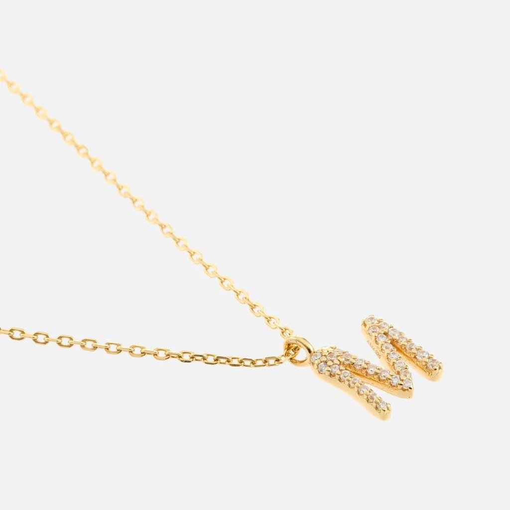 ASTRID & MIYU Initial Pavé 18K Gold-Plated Necklace 3