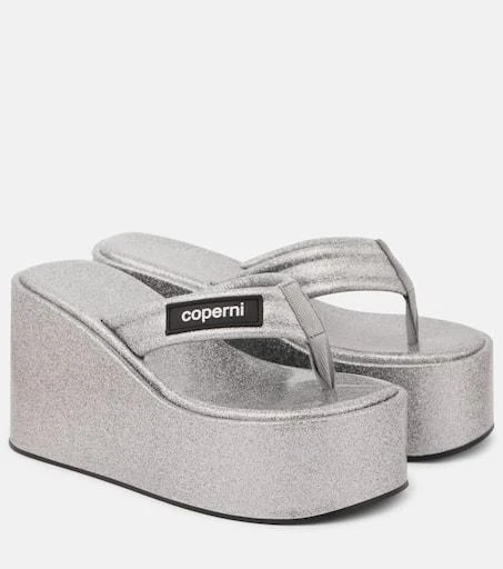 COPERNI Glitter wedge thong sandals 1