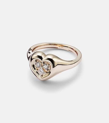 Stone and Strand 14kt gold ring with diamonds