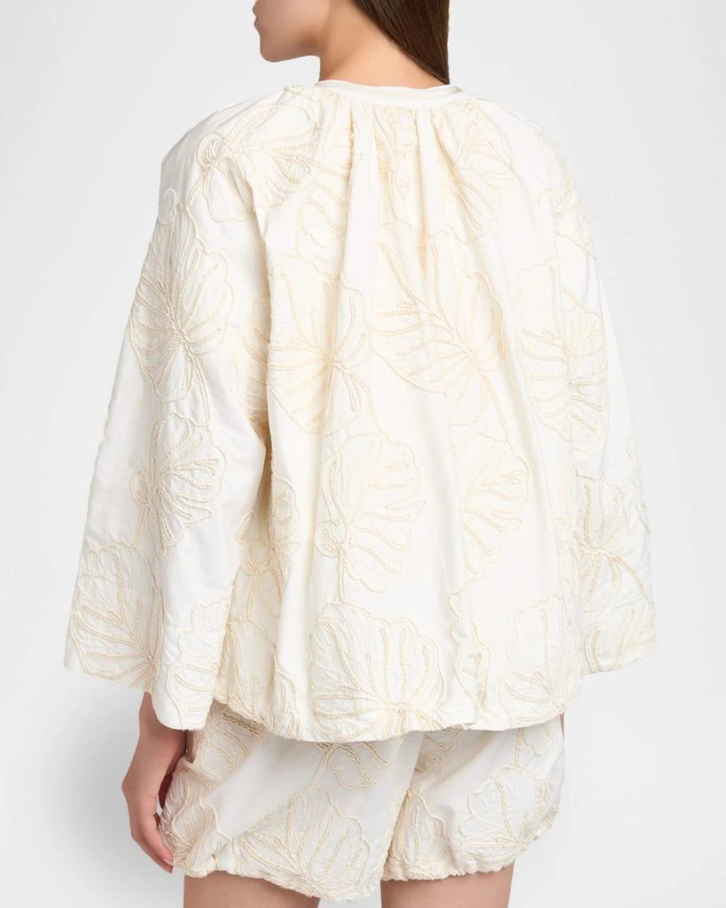 Moncler Embroidered Zip-Front Cape Top 3