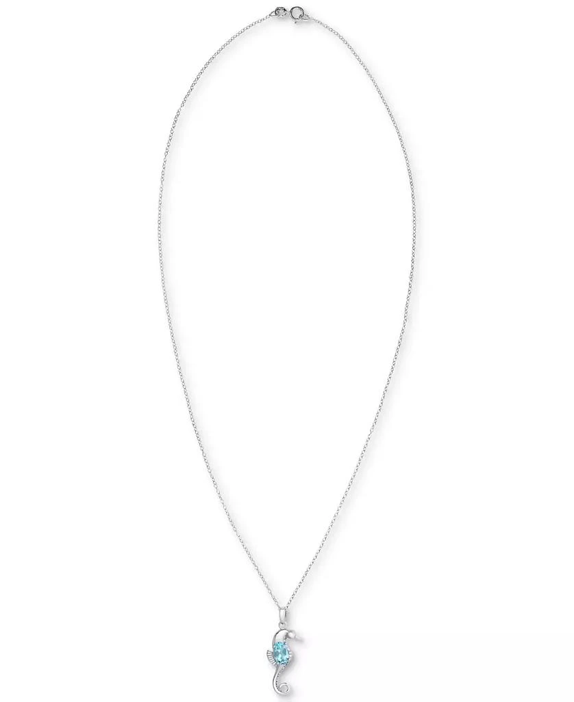 Macy's Blue Topaz Seahorse 18" Pendant Necklace (1 ct. t.w.) in Sterling Silver 3