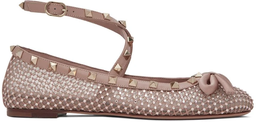 Valentino Pink Rockstud Ballerina Flats 1
